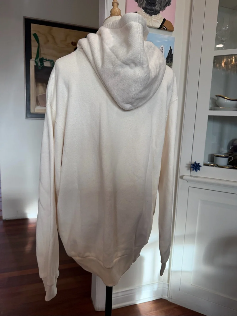 Gucci Cream Sweater with Black Trim and Red Stitching